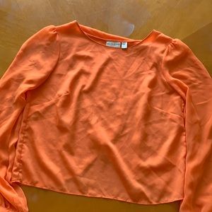 Open back Orange flowy shirt